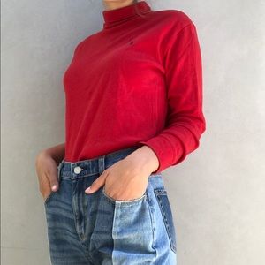Vintage Ralph Lauren red turtleneck shirt